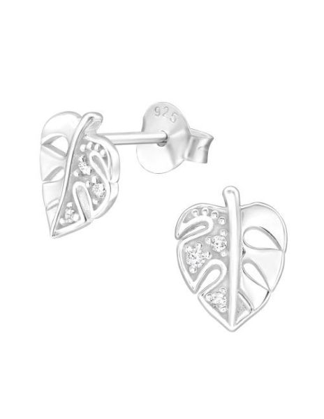 Aros de Plata Leaf Cubic...