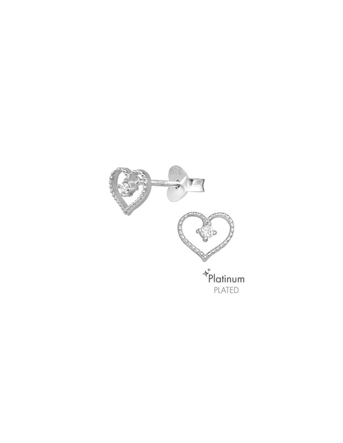 Aros de Plata Heart Cubic Zirconia...