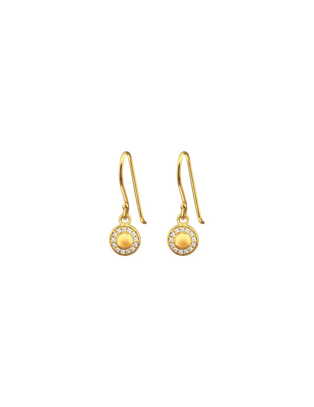 Aros de Plata Hanging Round Cubic...