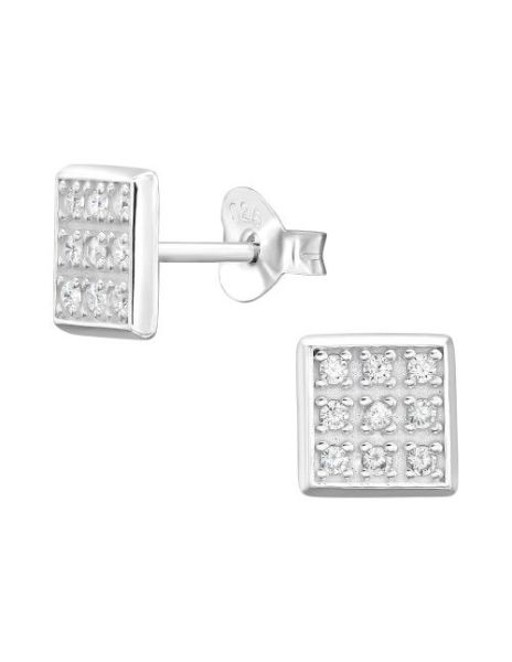 Aros de Plata Square Cubic...