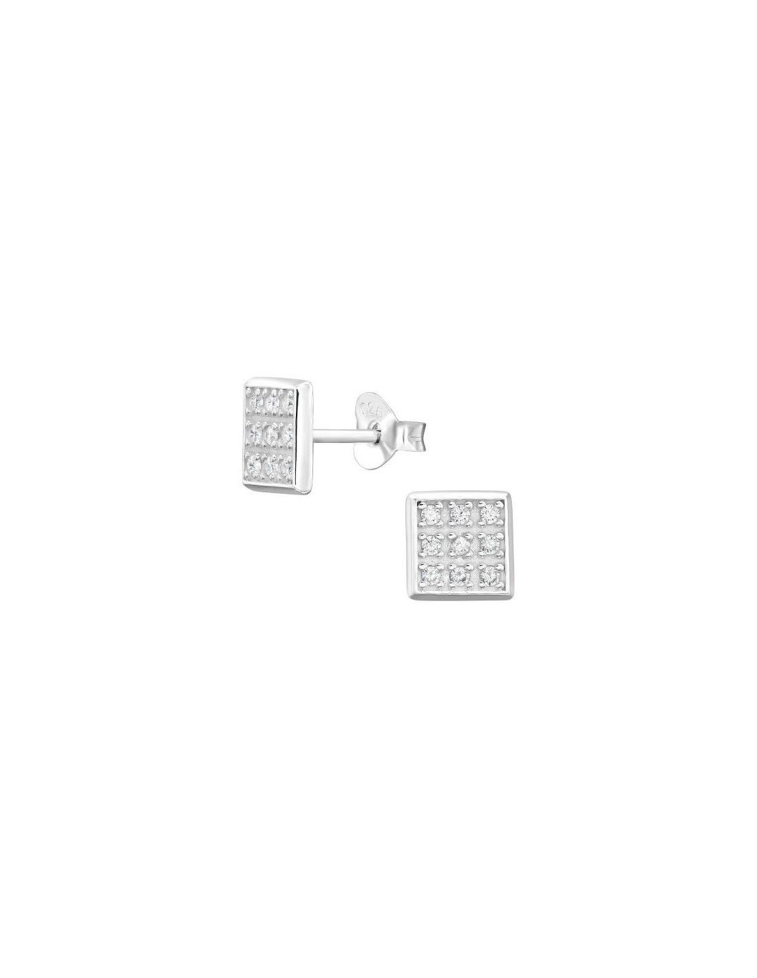 Aros de Plata Square Cubic Zirconia 7...