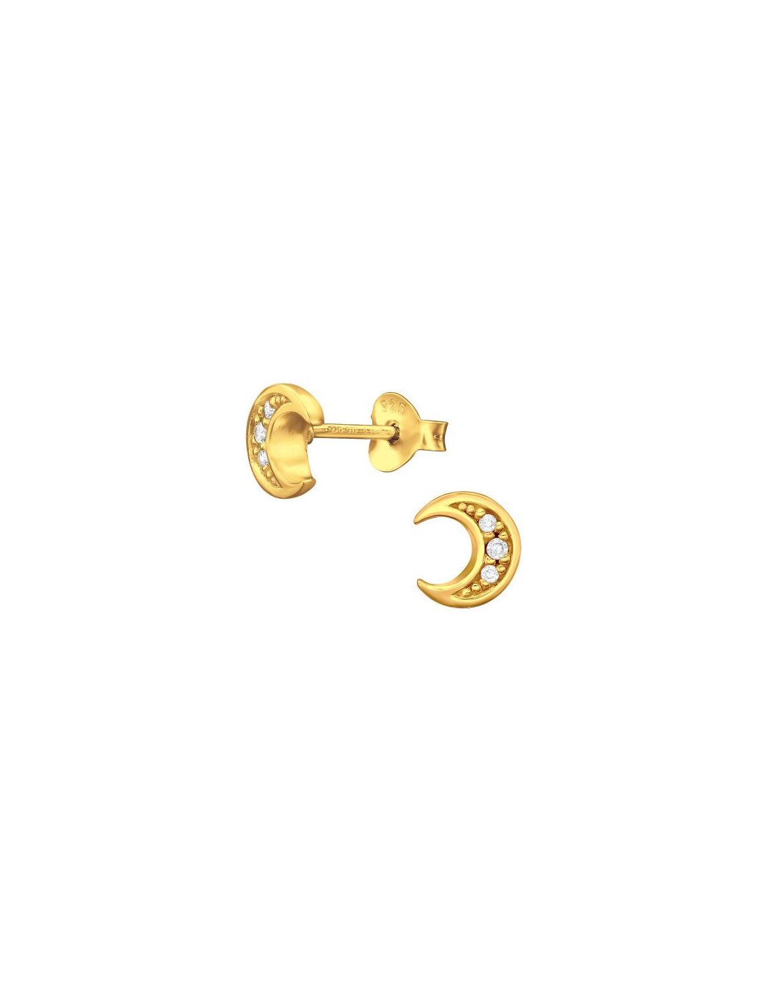 Aros de Plata Crescent Moon Cubic...