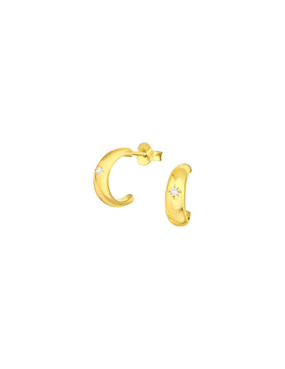 Aros de Plata Half Hoop Cubic...