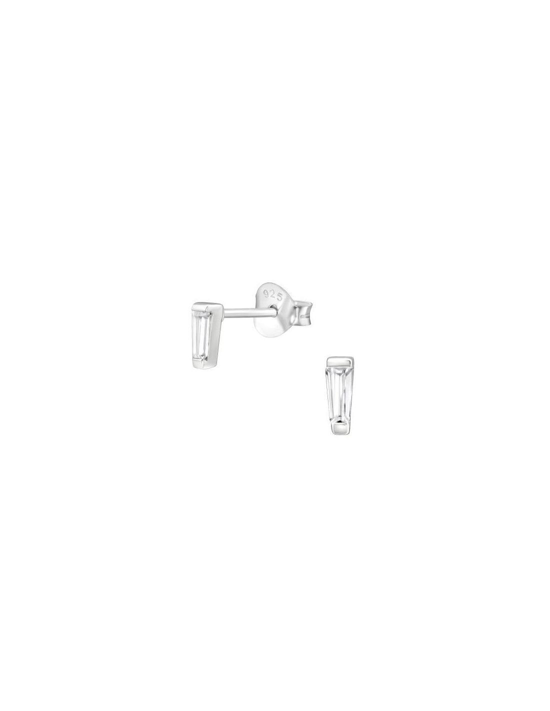 Aros de Plata Tapered Baguette Cubic...