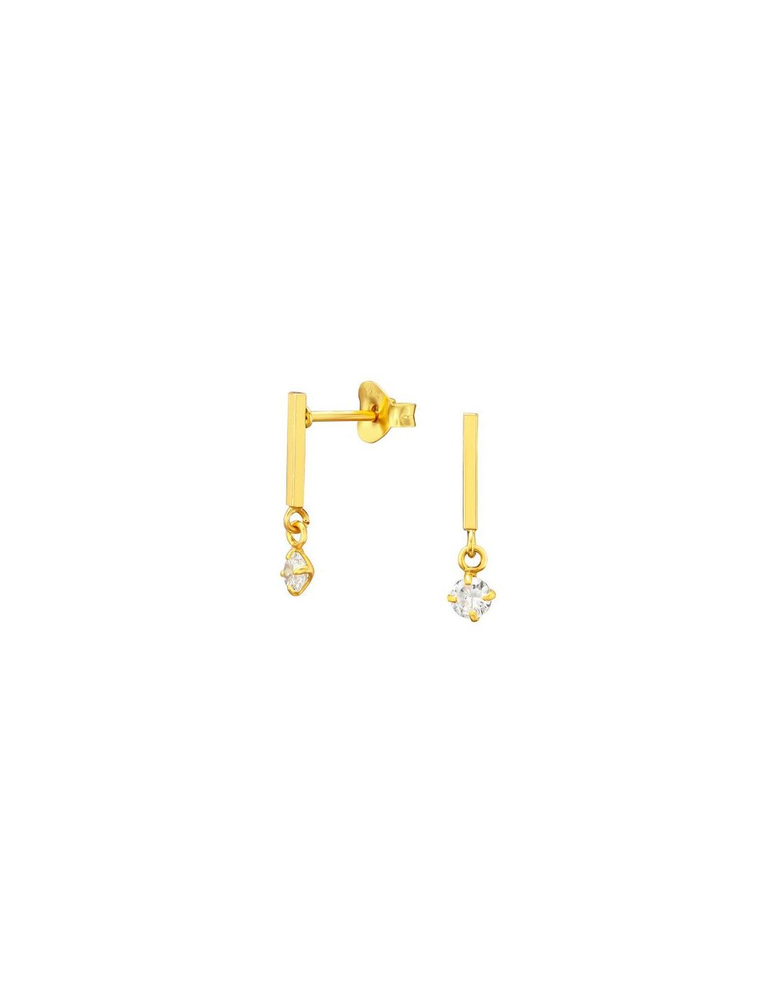 Aros de Plata Bar Cubic Zirconia 3.4...