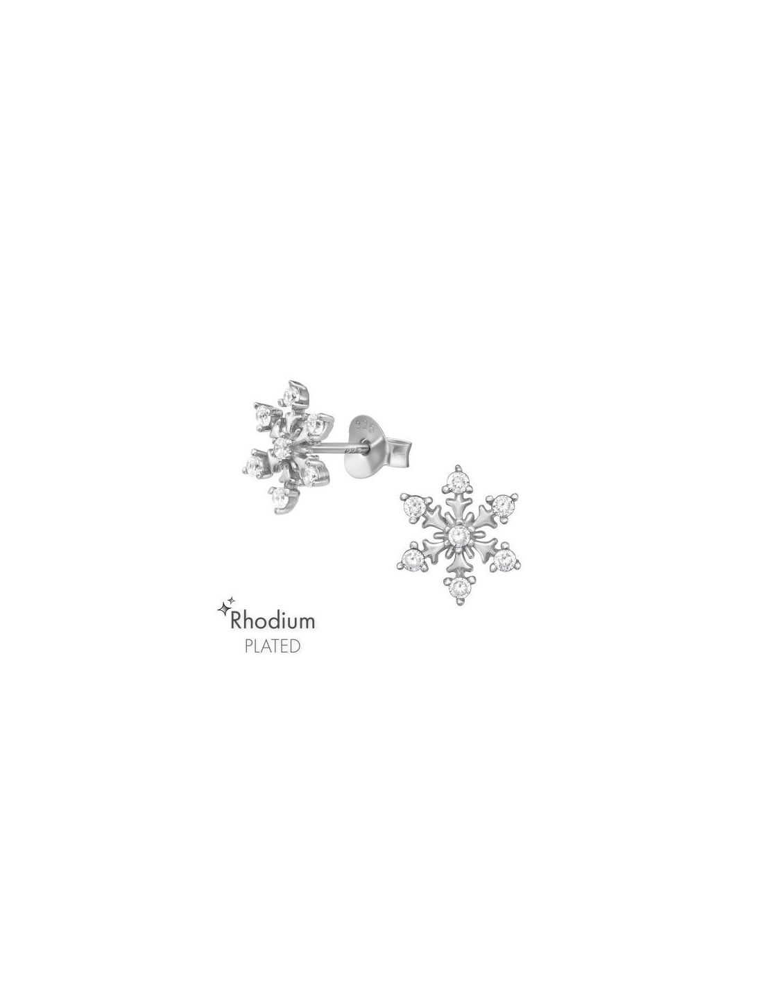 Aros de Plata Snowflake Cubic...
