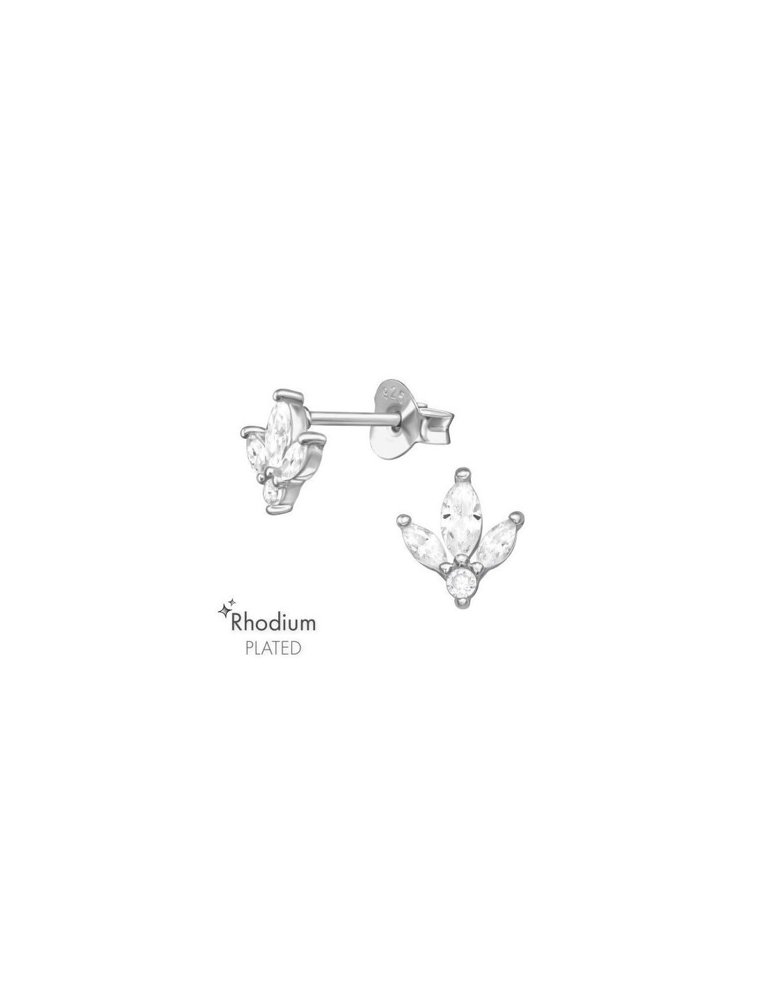 Aros de Plata Leaves Cubic Zirconia 7...