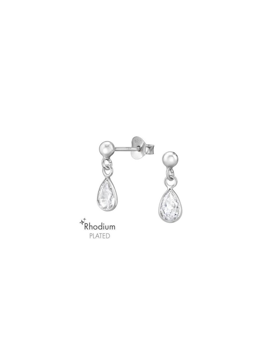Aros de Plata Pear Cubic Zirconia 4.5...