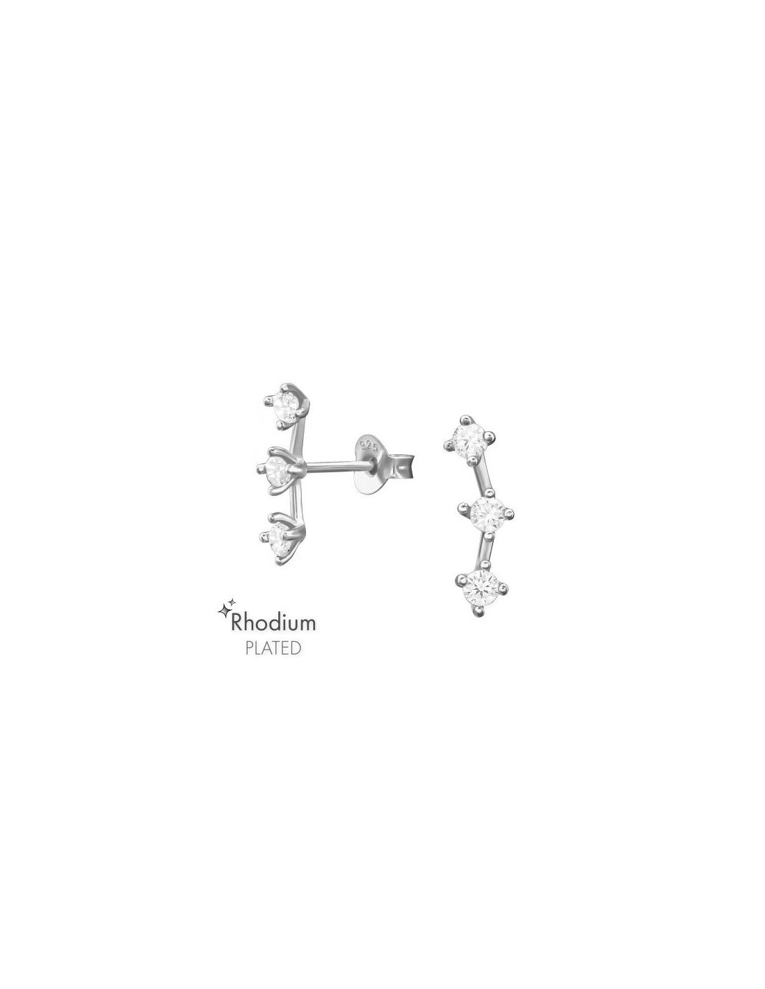 Aros de Plata Climber Cubic Zirconia...
