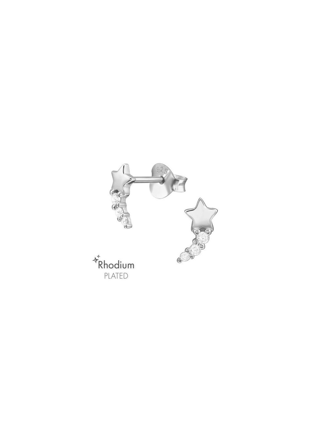 Aros de Plata Shooting Star Cubic...
