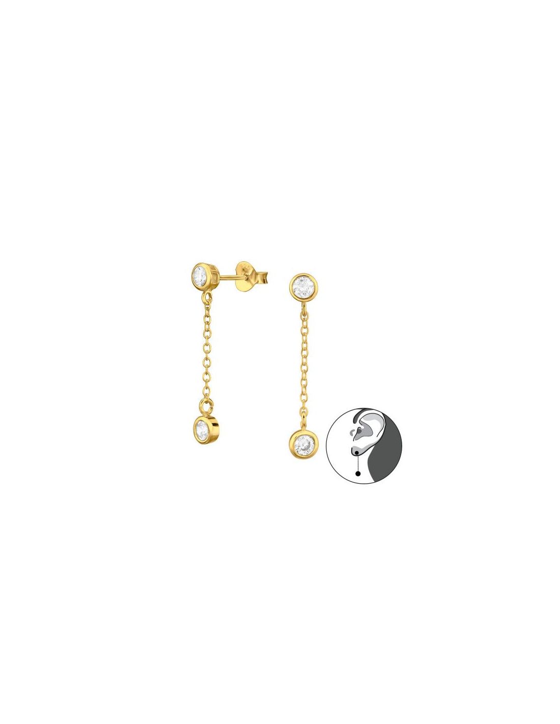 Aros de Plata Circle Cubic Zirconia 3...