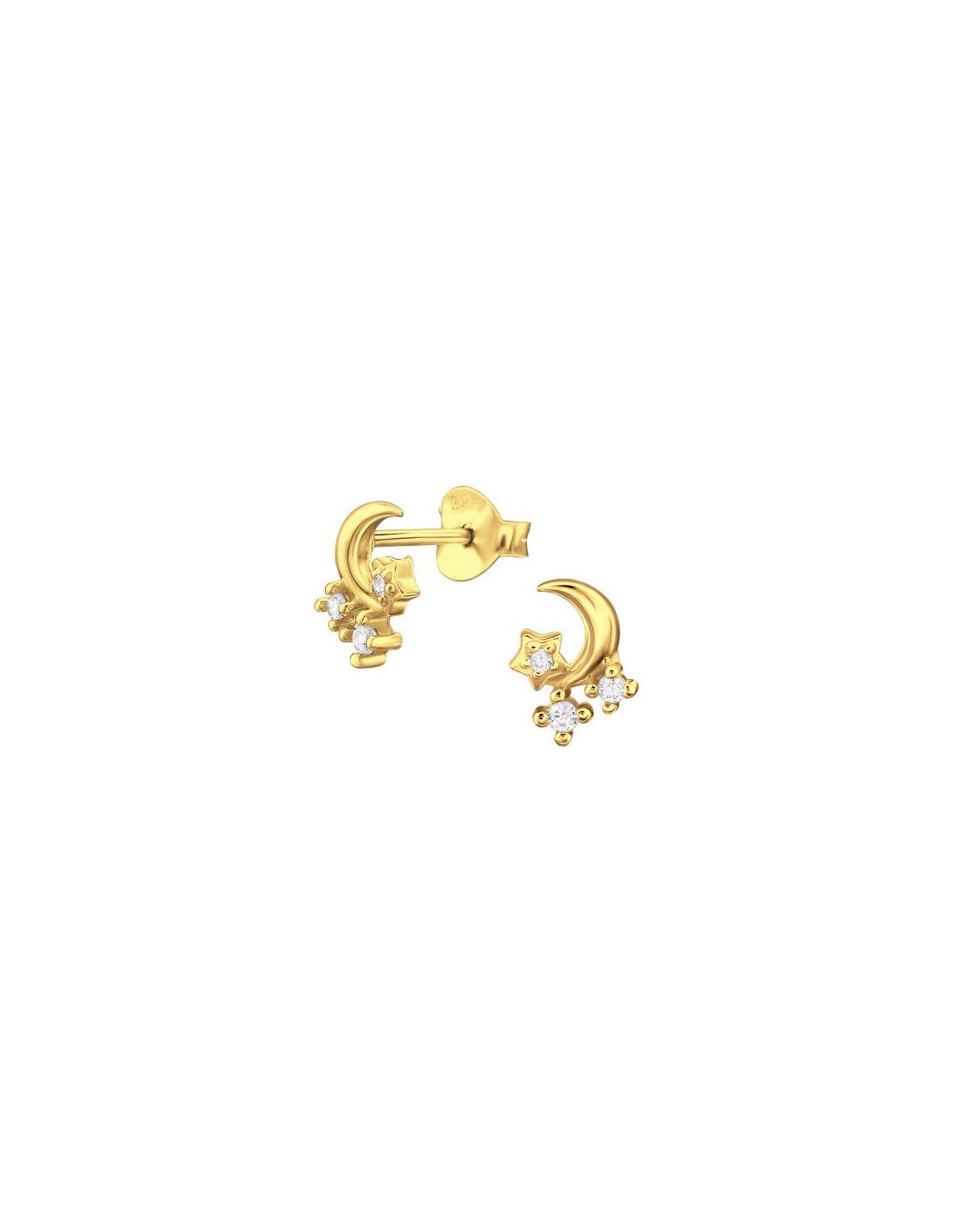 Aros de Plata Moon And Stars Cubic...