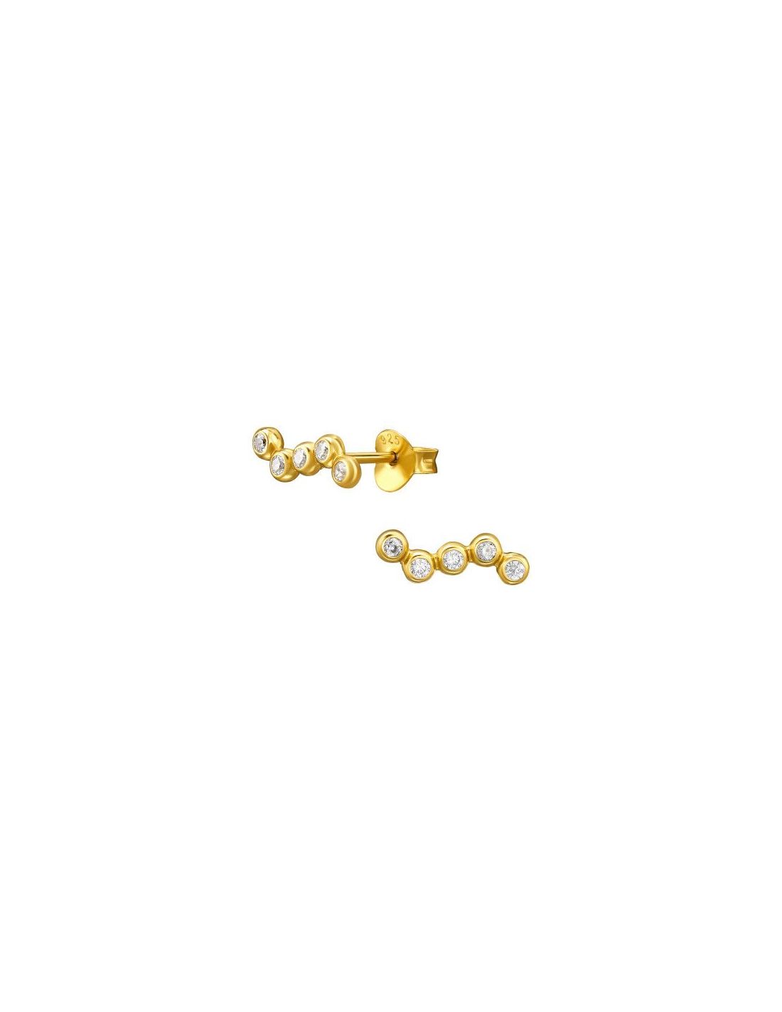 Aros de Plata Curved Cluster Cubic...