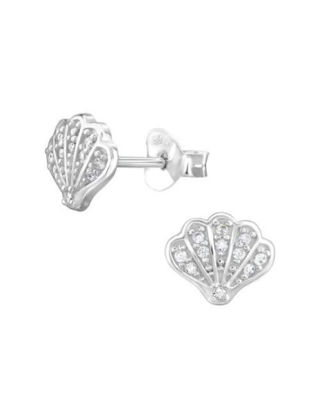 Aros de Plata Shell Cubic...