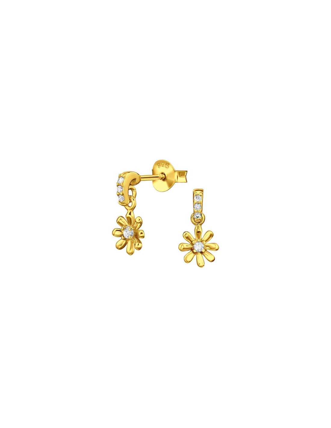 Aros de Plata Dangling Sunflower...