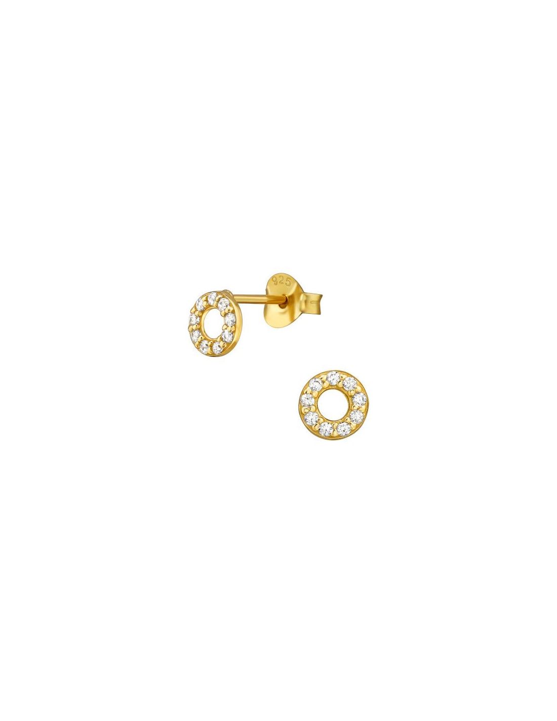 Aros de Plata Open Circle Cubic...