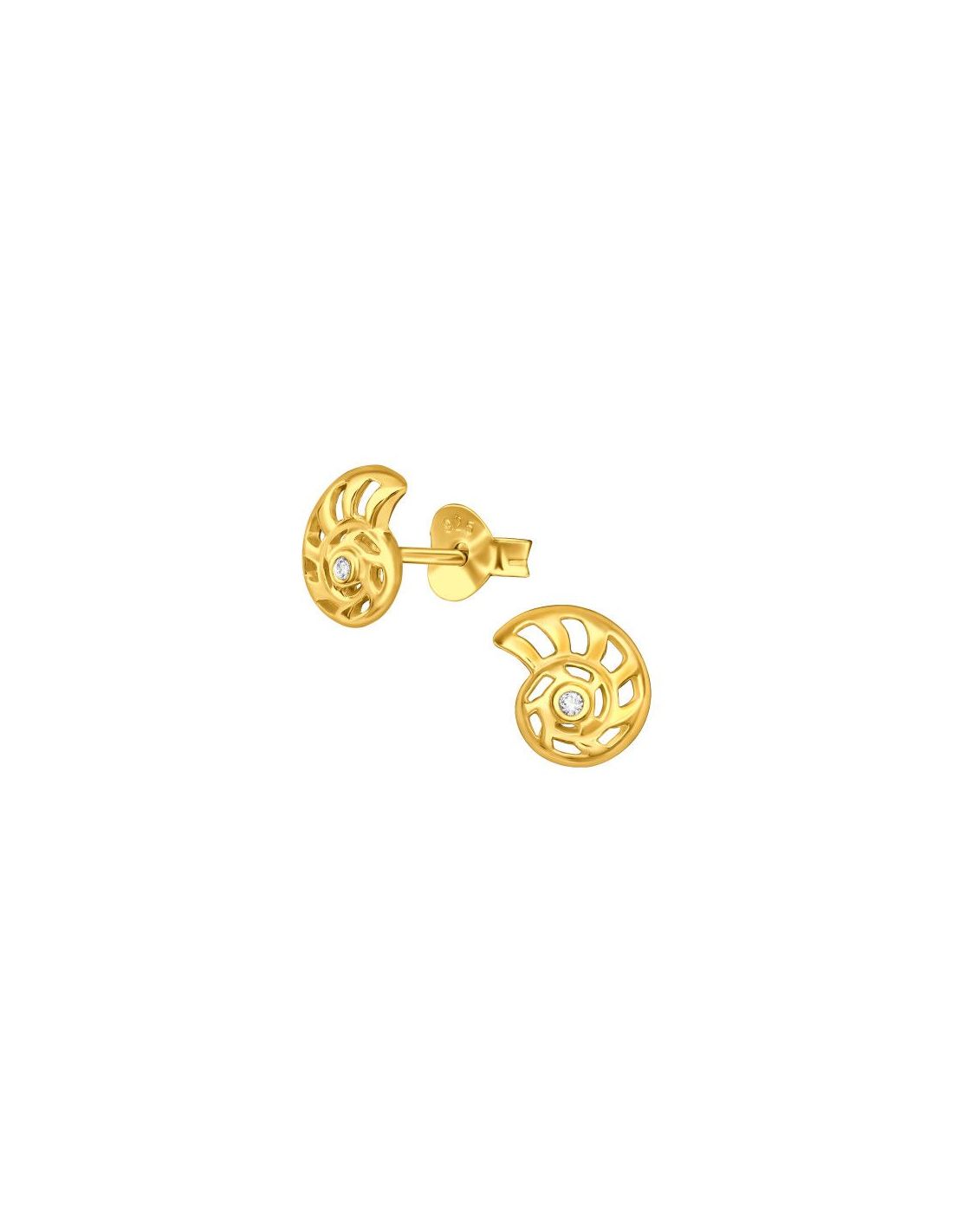 Aros de Plata Shell Cubic Zirconia 8...
