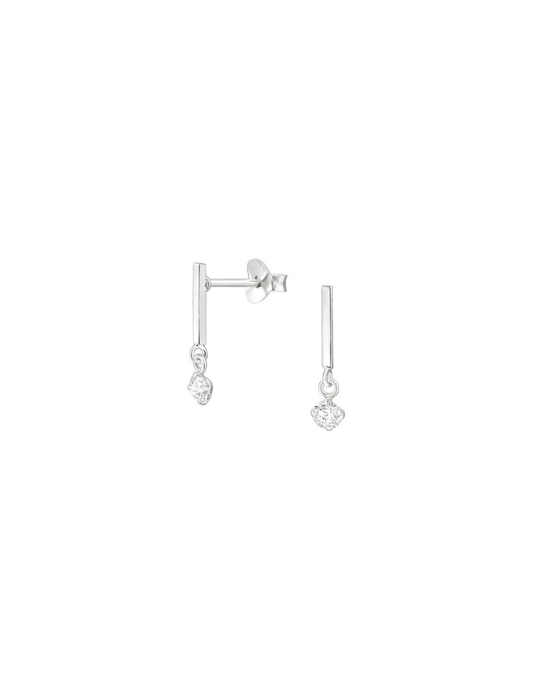 Aros de Plata Bar Cubic Zirconia 3.4...