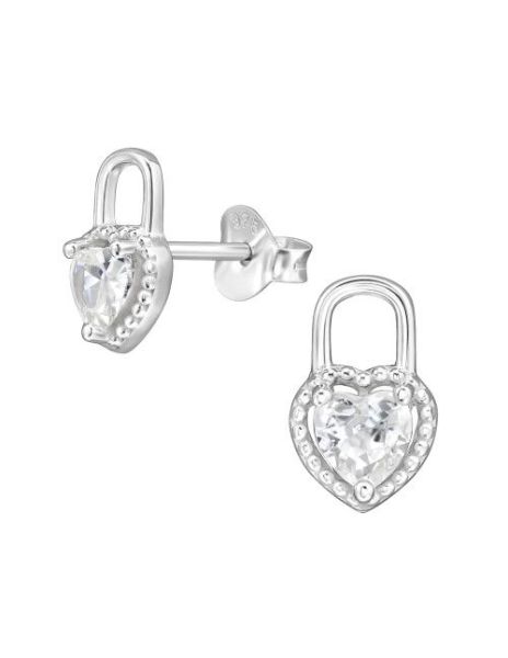 Aros de Plata Padlock Heart...