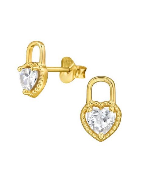 Aros de Plata Padlock Heart...