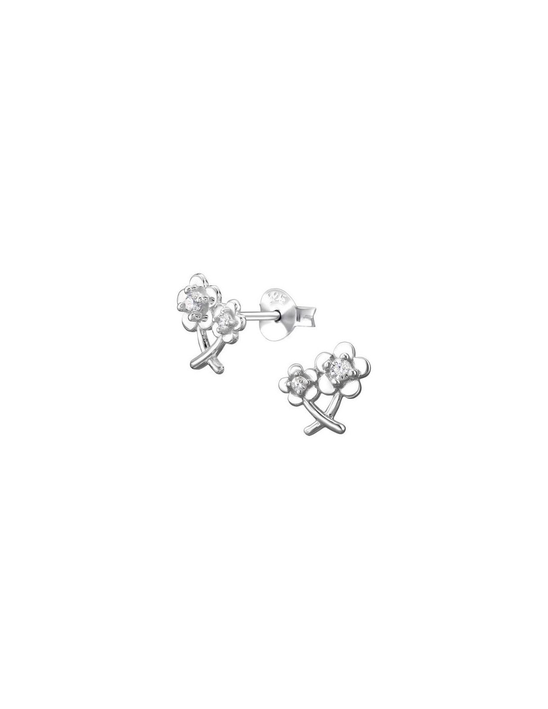 Aros de Plata Five-Petal Flowers...