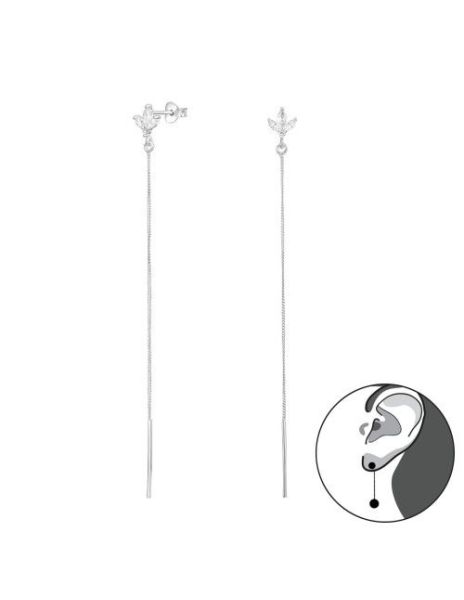 Aros de Plata Leaves Cubic...