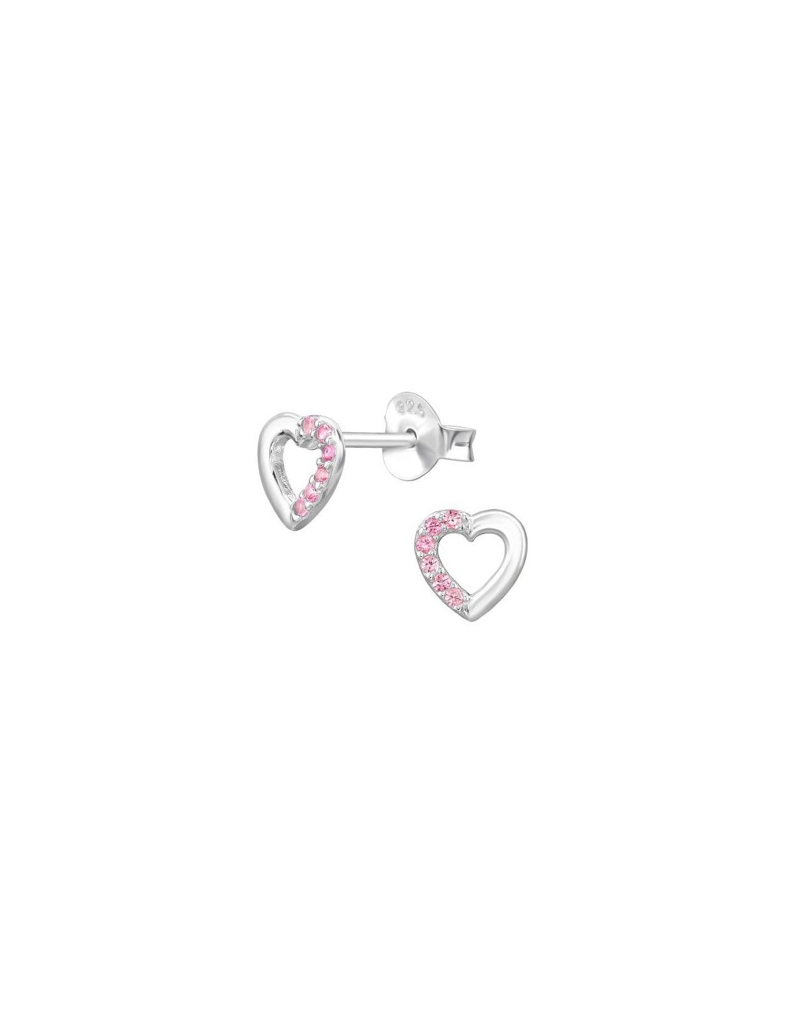 Aros de Plata Open Heart CZ Light...