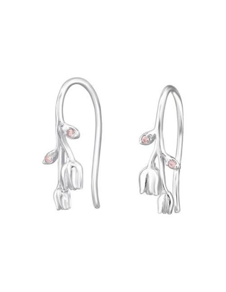 Aros de Plata Tulip CZ Pink...