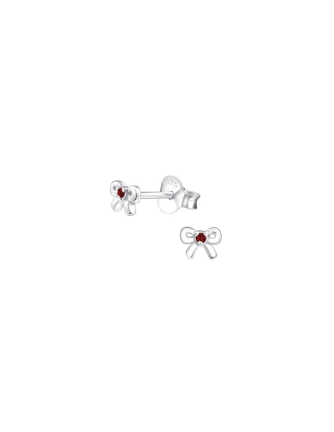 Aros de Plata Bow CZ Garnet 5 mm x...