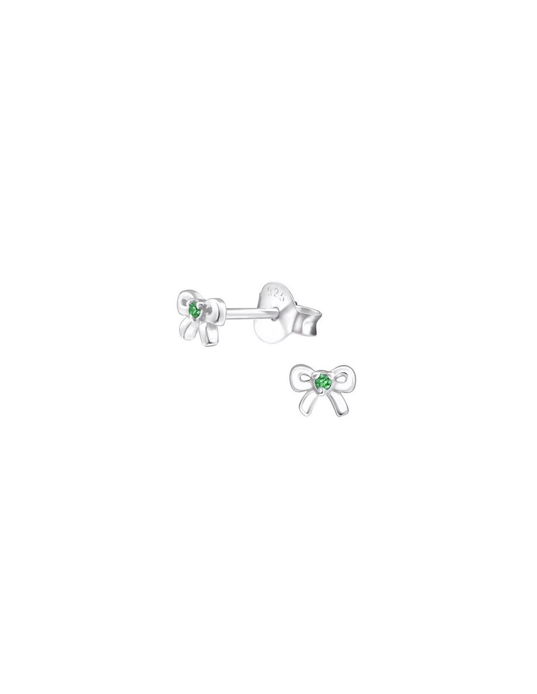 Aros de Plata Bow CZ Emerald 5 mm x...