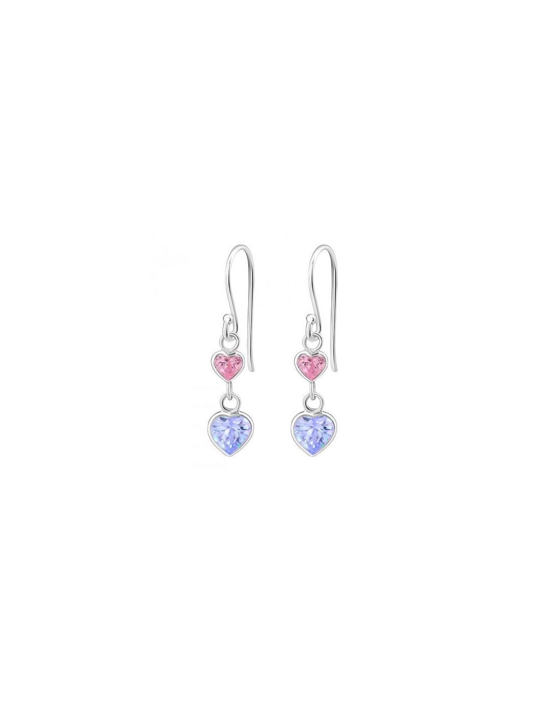 Aros de Plata Hanging Hearts Cubic...
