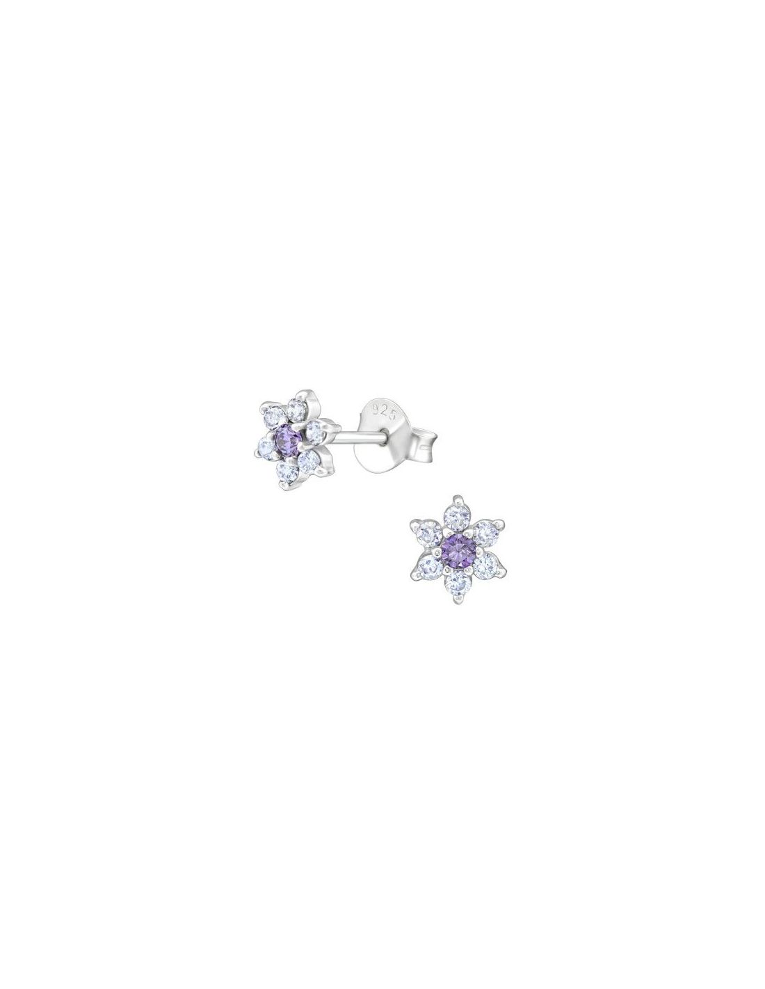 Aros de Plata Flower Cubic Zirconia 5...