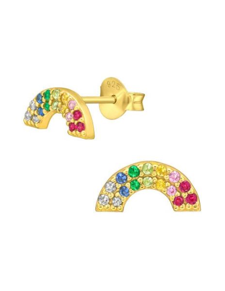 Aros de Plata Rainbow Cubic...