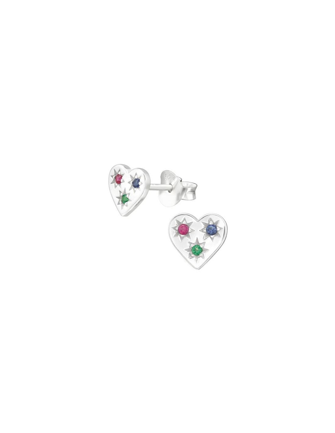 Aros de Plata Heart Cubic Zirconia...