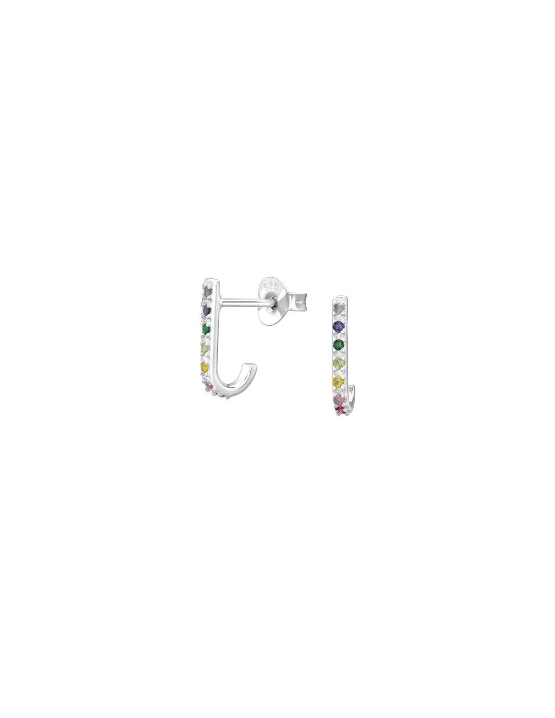 Aros de Plata Sparkling Curved Cubic...
