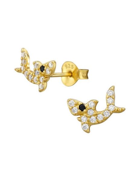 Aros de Plata Shark Cubic...