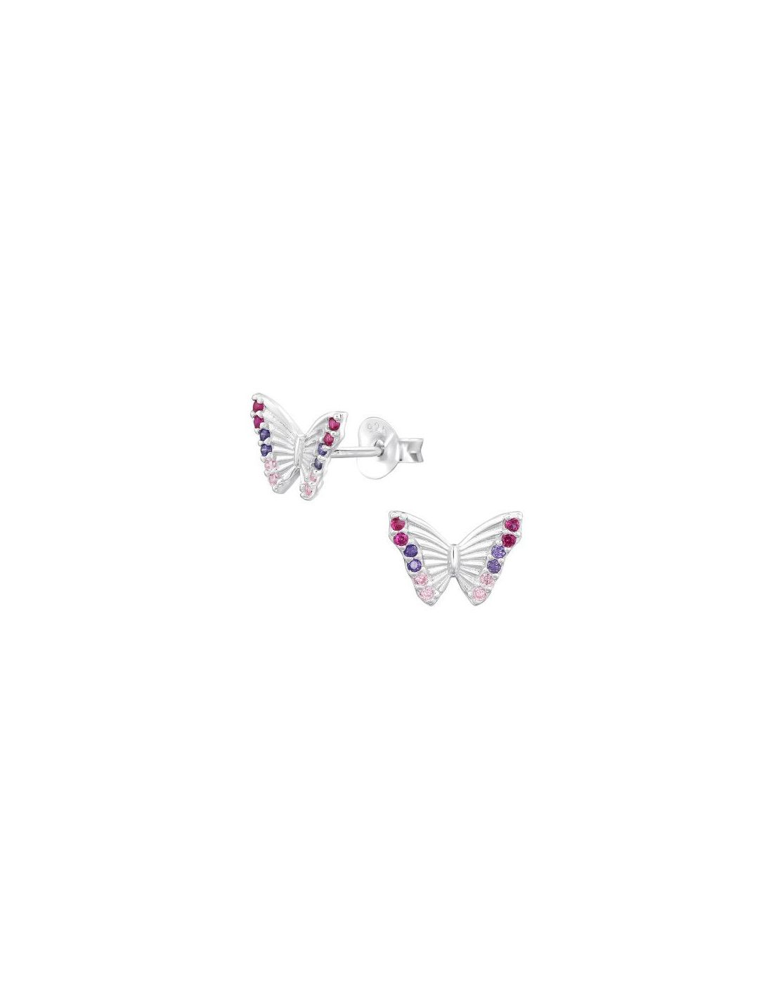 Aros de Plata Butterfly Cubic...