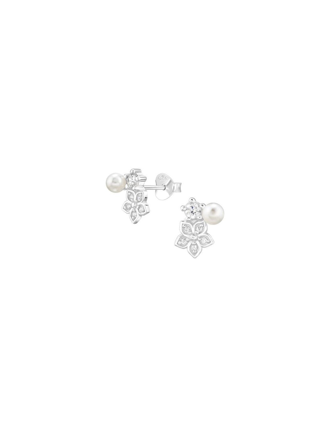 Aros de Plata Flower Cubic Zirconia 9...
