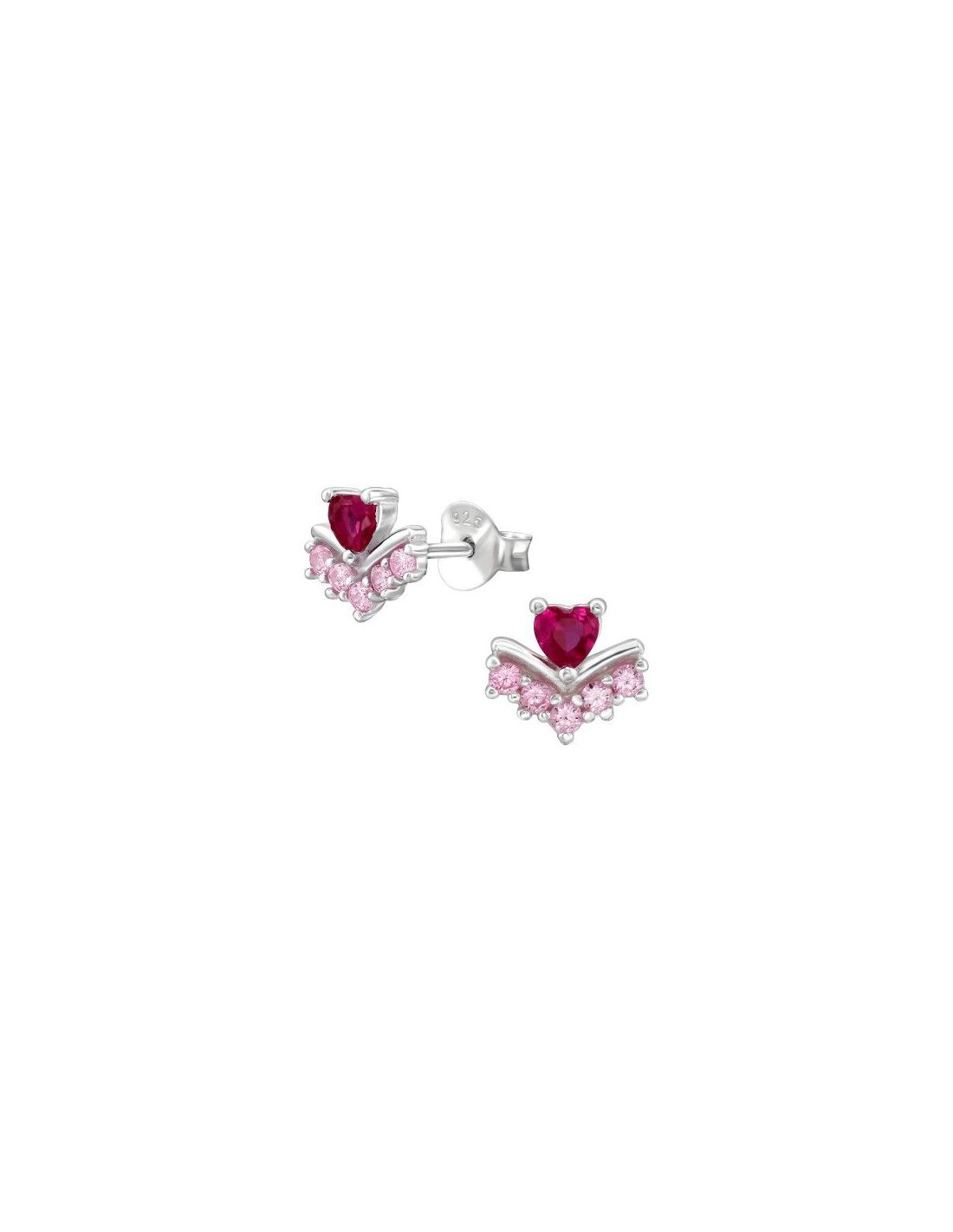 Aros de Plata Heart Shape Cubic...