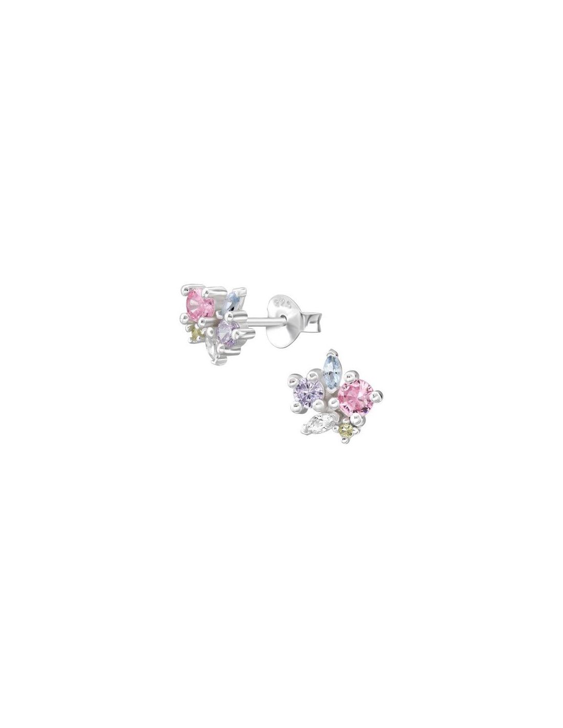 Aros de Plata 8Mm Floral Cluster...