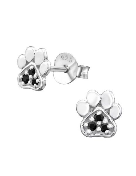 Aros de Plata Paw Print CZ... 2