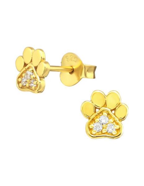 Aros de Plata Paw Print...