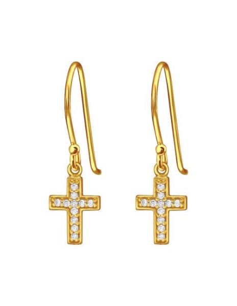 Aros de Plata Cross Cubic...