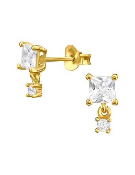 Aros de Plata Square Cubic...