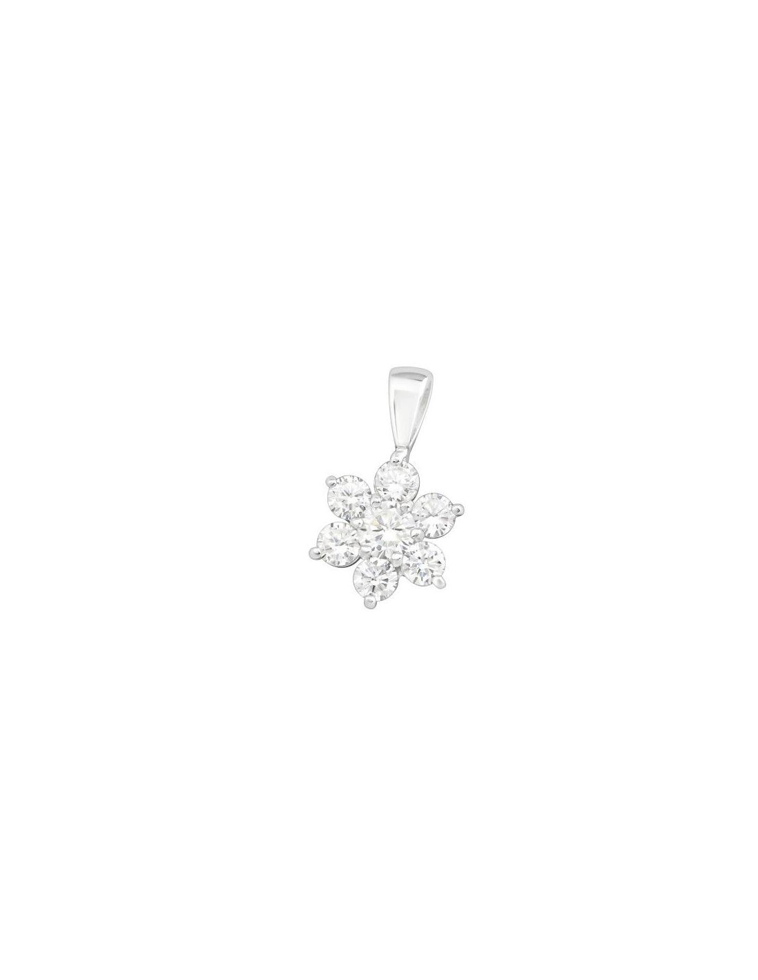 Colgante de plata Flower CZ Crystal 9...