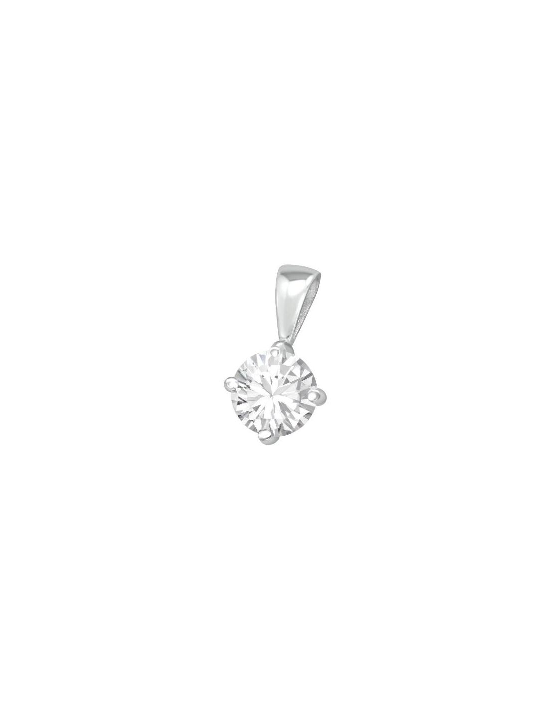 Colgante de plata Round CZ Crystal 6...