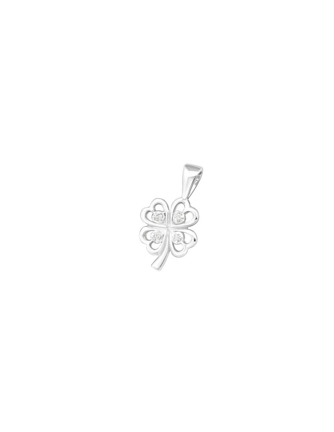 Colgante de plata Clover Leaf CZ...