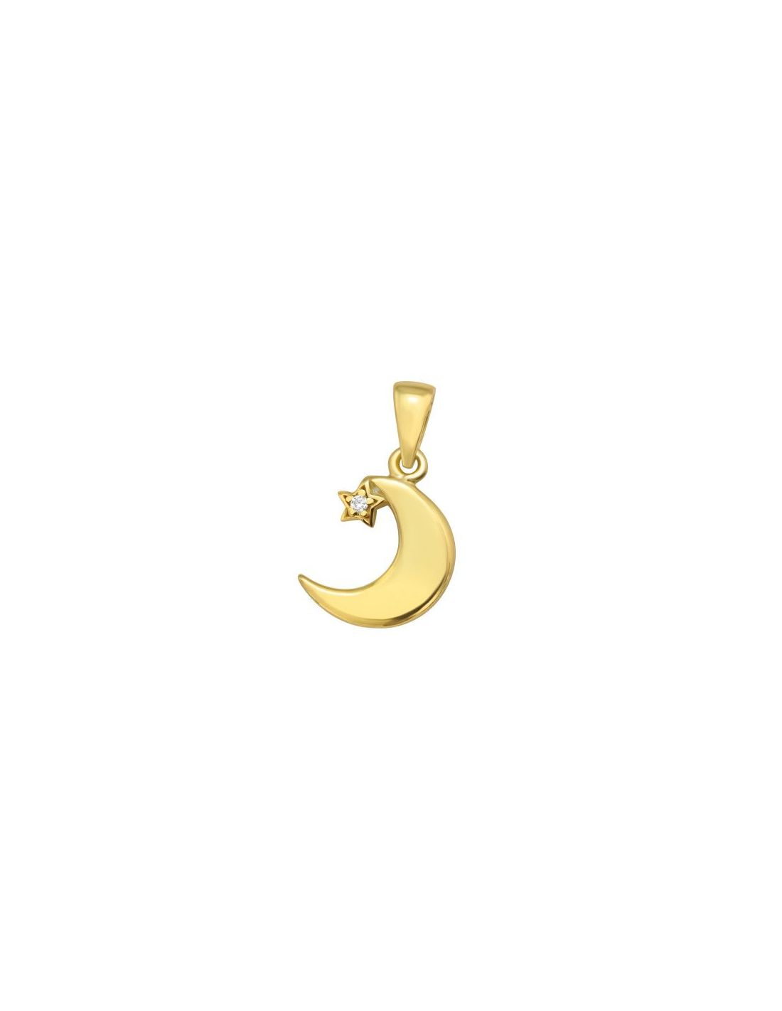 Colgante de plata Crescent Moon CZ...