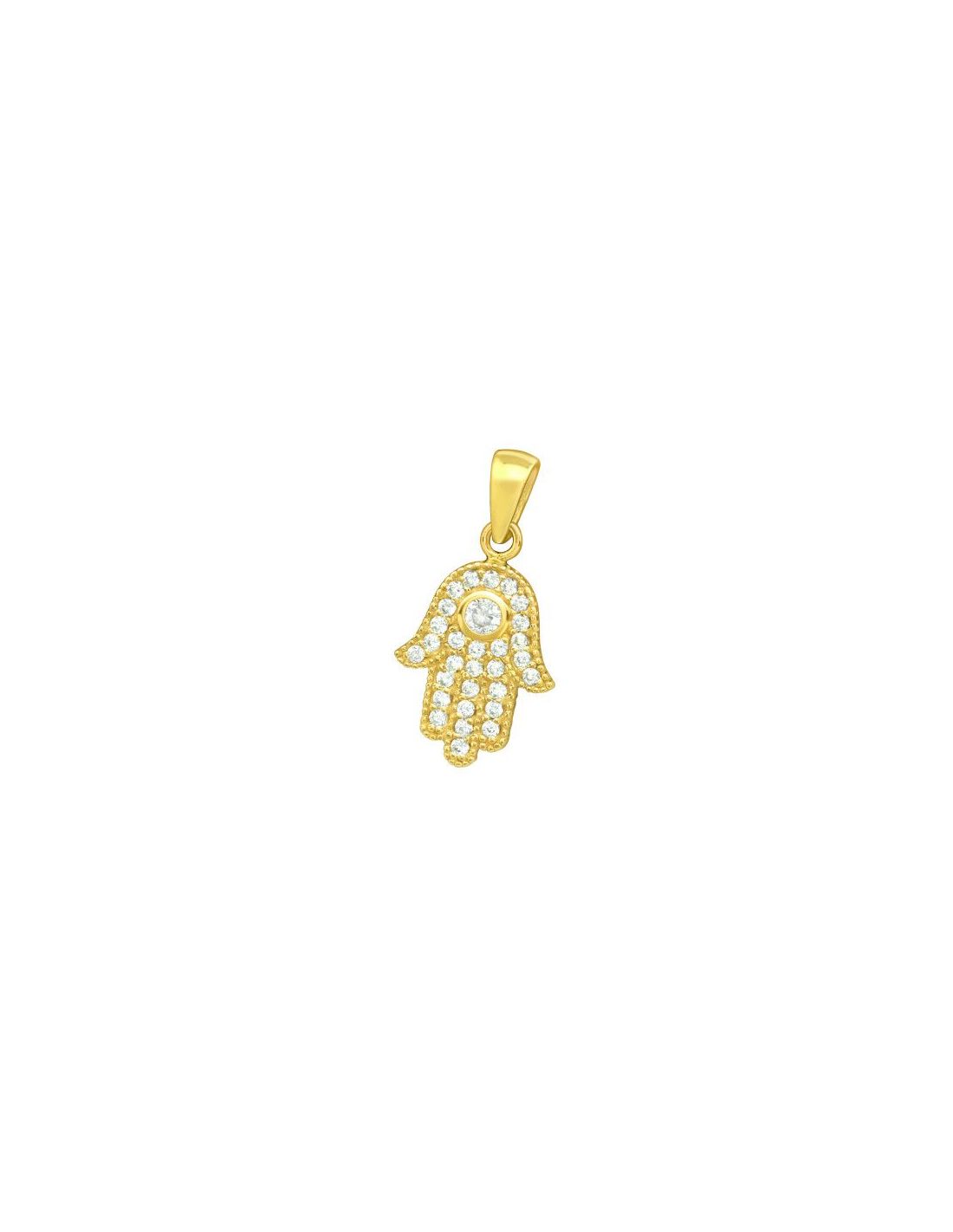 Colgante de plata Hamsa CZ Crystal 12...