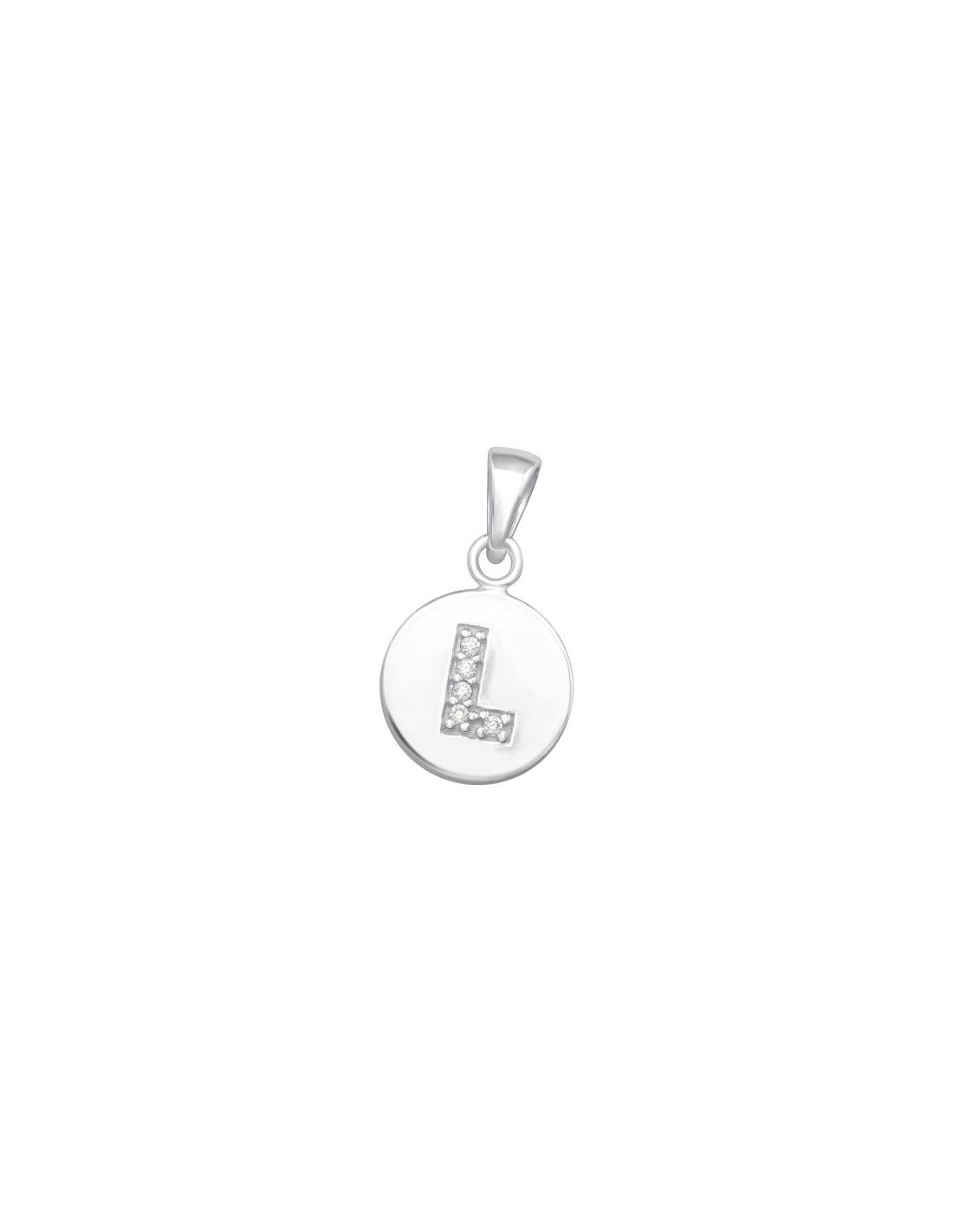 Colgante de plata Letter L CZ Crystal...
